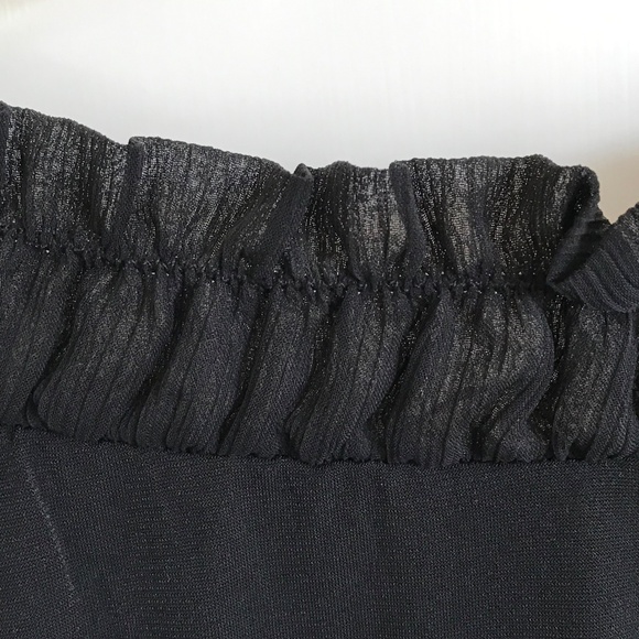 COVINGTON Ruffle Round Neck Black Short Sleeve Blouse Women’s Plus Size 26 2X - Picture 3 of 16